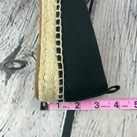 J.CREW Black Canvas Slip On Espadrille Flats - Picture 8 of 17